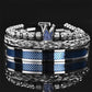 👑 50% OFF! ✨ Men's Stainless Steel Crown Bracelet 3-Piece Set – Hand-Set AAA Zircons, PVD Electroplating & Adjustable 17-21cm Fit – Urban Luxury for Suits & Street Style 💎