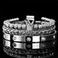 👑 50% OFF! ✨ Men's Stainless Steel Crown Bracelet 3-Piece Set – Hand-Set AAA Zircons, PVD Electroplating & Adjustable 17-21cm Fit – Urban Luxury for Suits & Street Style 💎