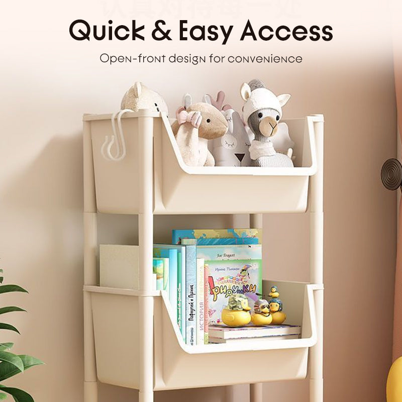 Multi-Tier Rolling Storage Cart for Narrow Spaces