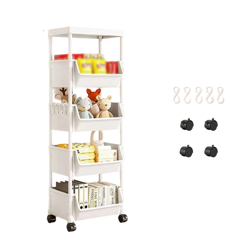 Multi-Tier Rolling Storage Cart for Narrow Spaces