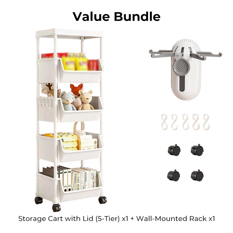Multi-Tier Rolling Storage Cart for Narrow Spaces