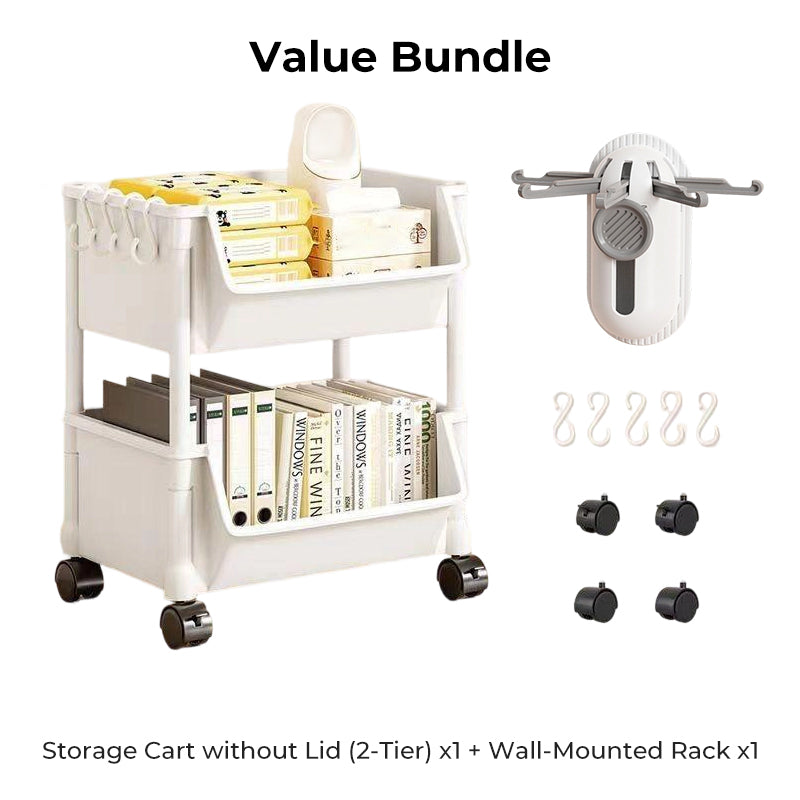Multi-Tier Rolling Storage Cart for Narrow Spaces
