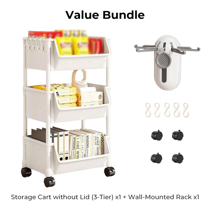 Multi-Tier Rolling Storage Cart for Narrow Spaces