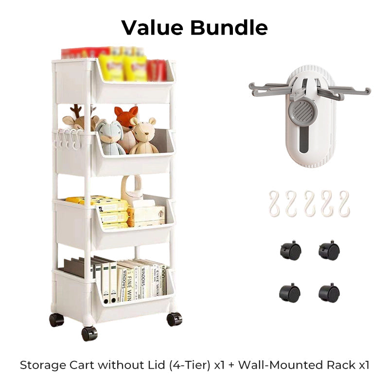Multi-Tier Rolling Storage Cart for Narrow Spaces
