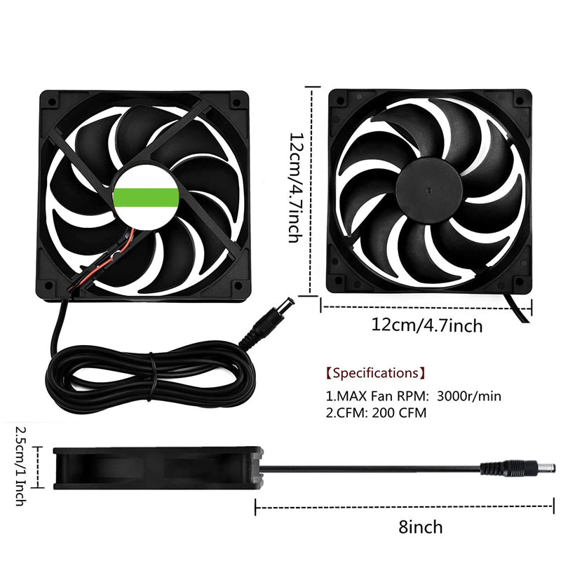 Solar Powered Fan, Solar Fan for Shed, Chicken Coop, Greenhouse, Outside with Two 5In Fans Exhaust Intake Mounting Way and Installation Kits