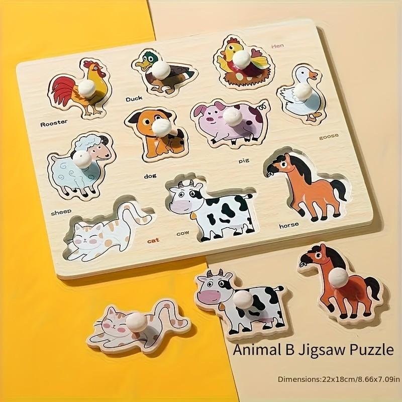 Montessori Wooden Peg Puzzle for Toddlers