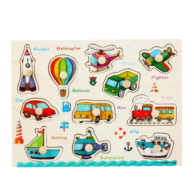 Montessori Wooden Peg Puzzle for Toddlers