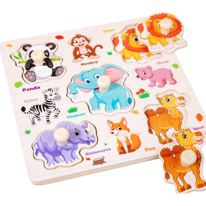 Montessori Wooden Peg Puzzle for Toddlers
