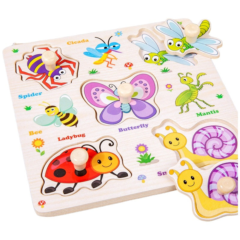 Montessori Wooden Peg Puzzle for Toddlers