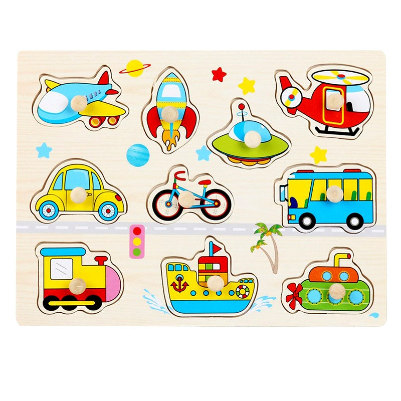 Montessori Wooden Peg Puzzle for Toddlers