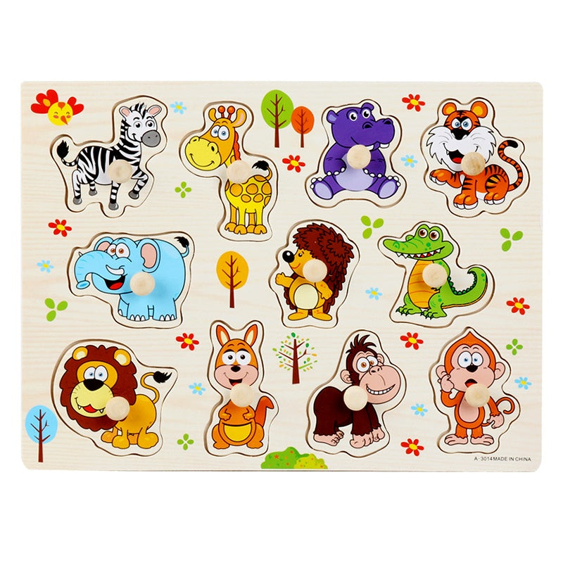 Montessori Wooden Peg Puzzle for Toddlers
