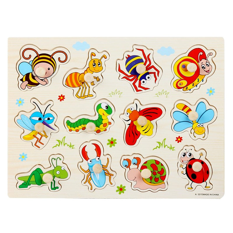 Montessori Wooden Peg Puzzle for Toddlers