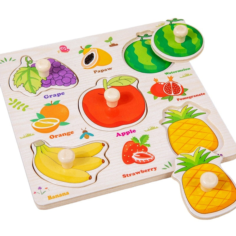 Montessori Wooden Peg Puzzle for Toddlers