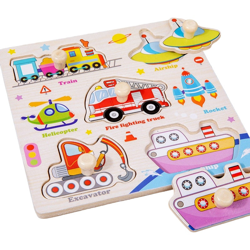 Montessori Wooden Peg Puzzle for Toddlers