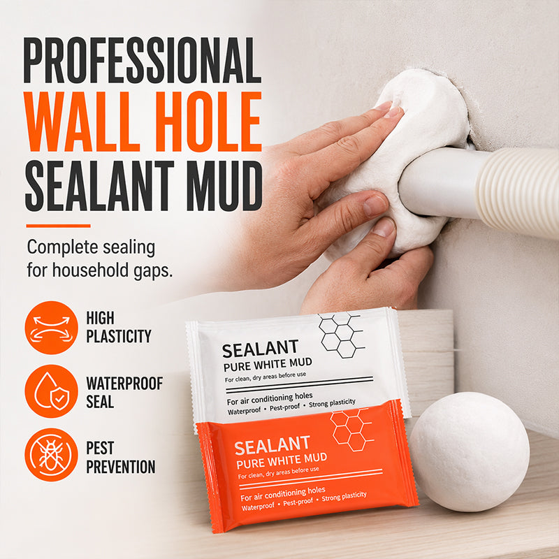 📢📢50% OFF !! ⏰🧱 Waterproof Wall Hole Sealing Clay for Air Conditioner Pipes — 10-Pack Moldable Sealant Putty for Pipe Gaps & Wall Holes | Tool-Free Application