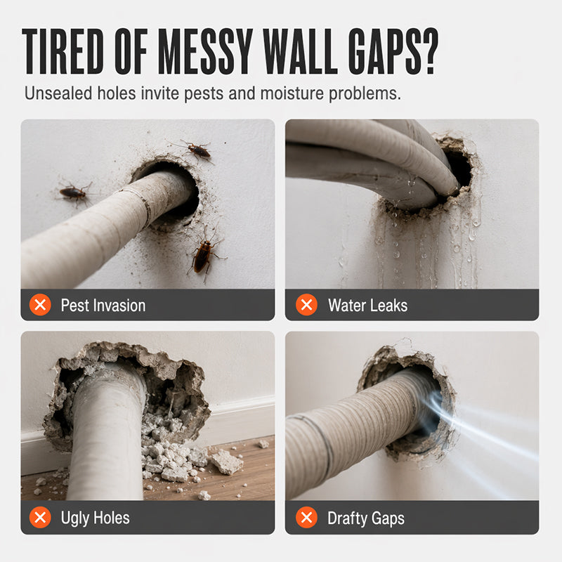 📢📢50% OFF !! ⏰🧱 Waterproof Wall Hole Sealing Clay for Air Conditioner Pipes — 10-Pack Moldable Sealant Putty for Pipe Gaps & Wall Holes | Tool-Free Application