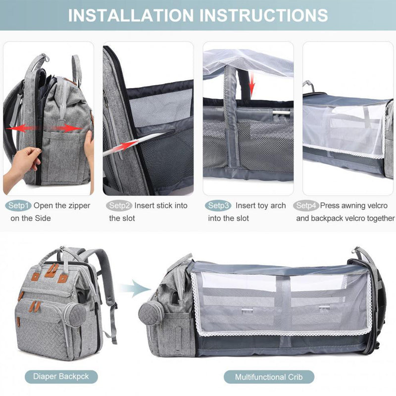Foldable Diaper Bag with Changing Station
