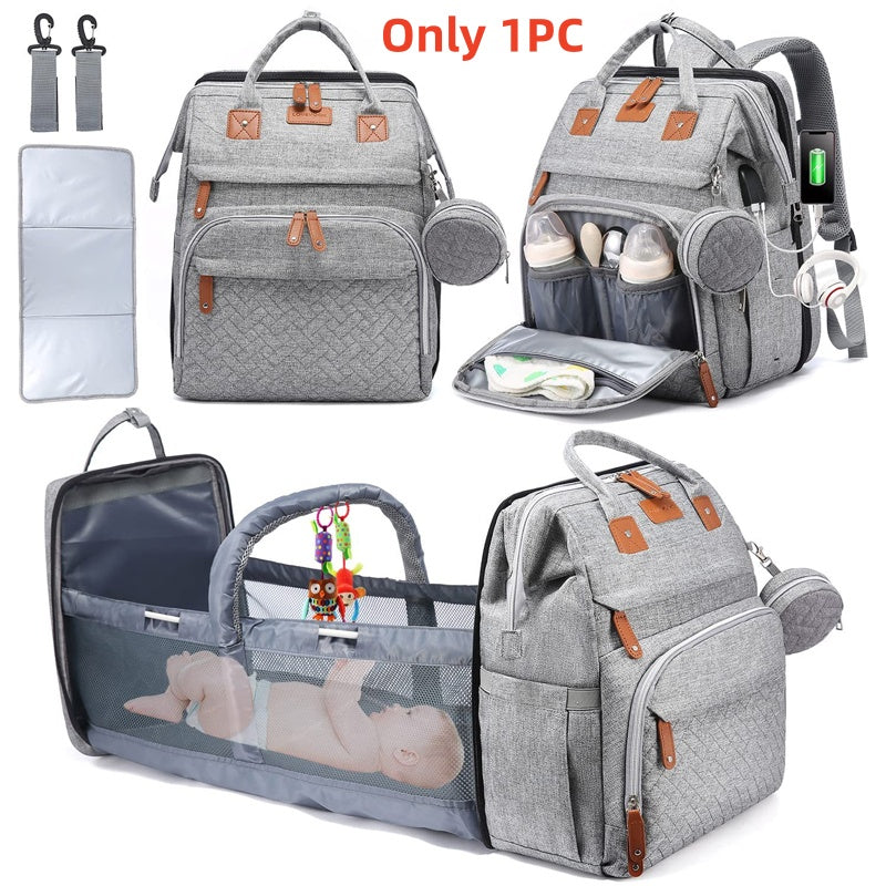 Foldable Diaper Bag with Changing Station