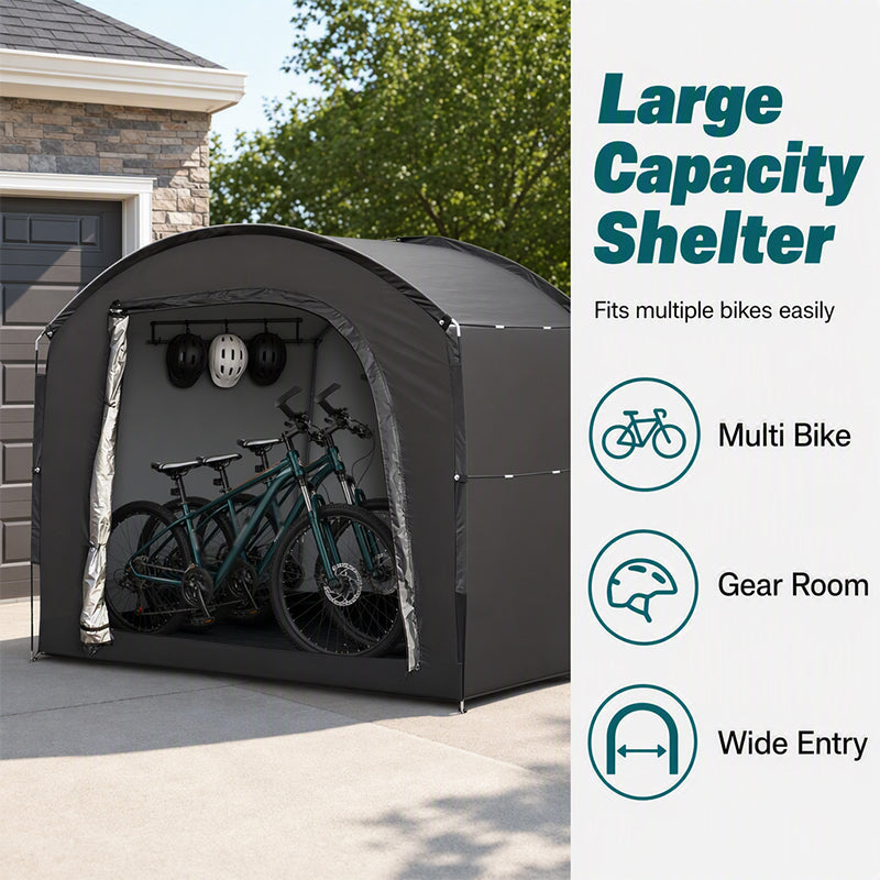 🚲🏠 Outdoor Portable Bike Storage Shed – weather-resistant, spacious, easy assembly – fits bikes, tools & lawn mower. 50% OFF! 🔥💪