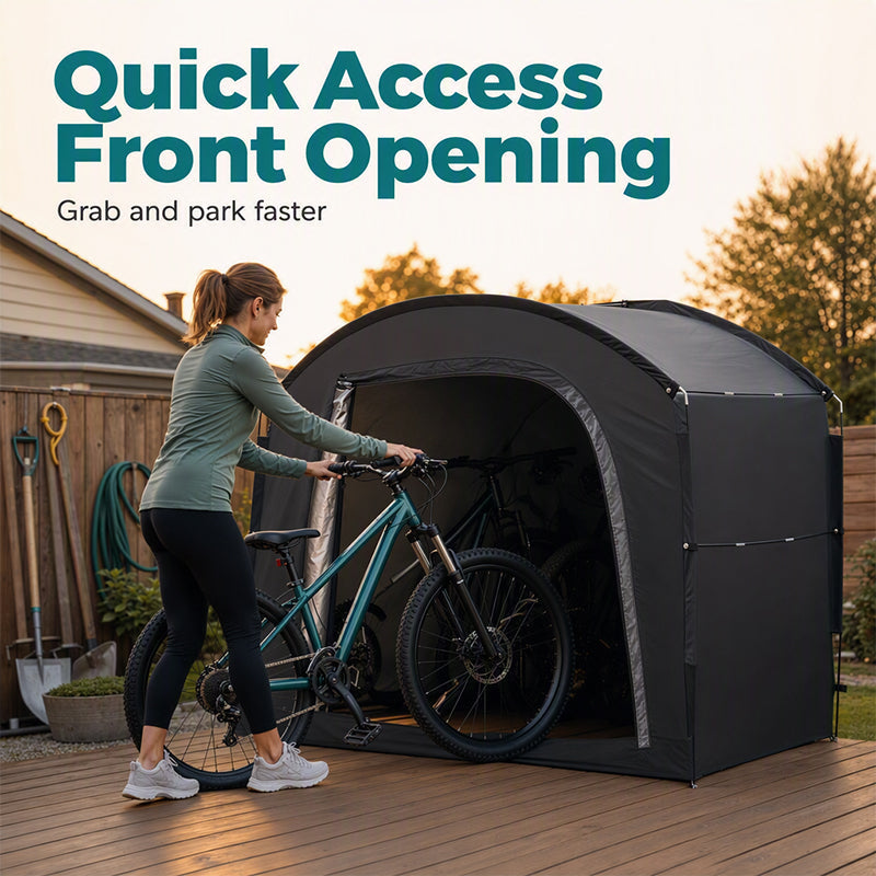 🚲🏠 Outdoor Portable Bike Storage Shed – weather-resistant, spacious, easy assembly – fits bikes, tools & lawn mower. 50% OFF! 🔥💪