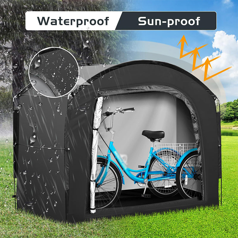 🚲🏠 Outdoor Portable Bike Storage Shed – weather-resistant, spacious, easy assembly – fits bikes, tools & lawn mower. 50% OFF! 🔥💪