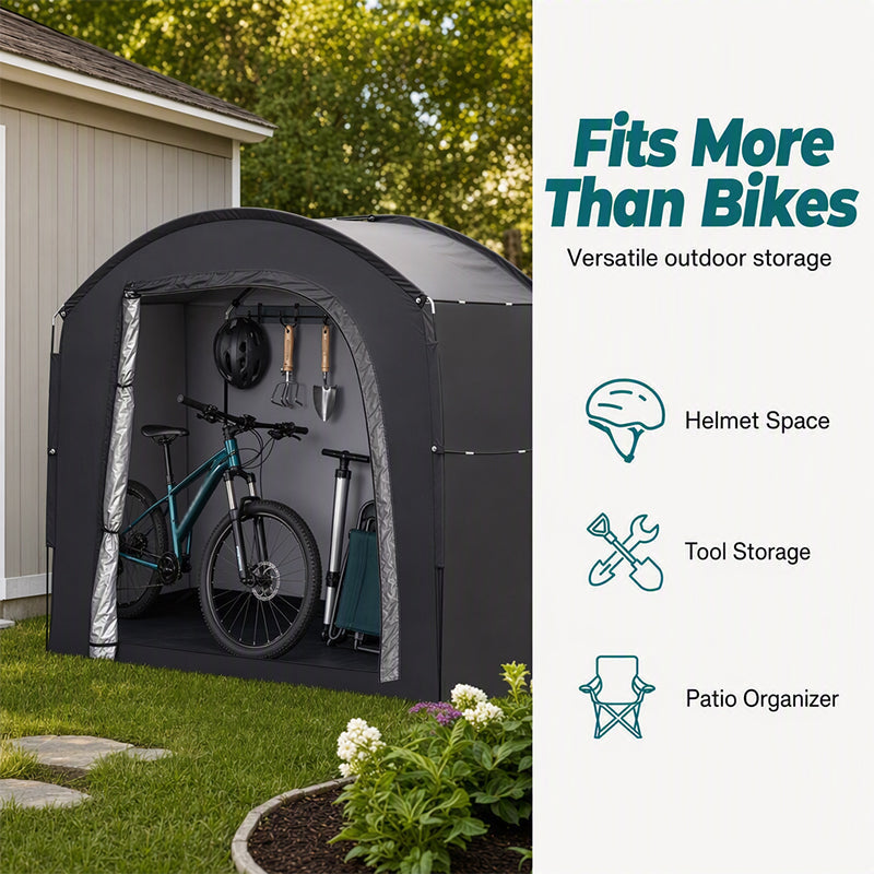 🚲🏠 Outdoor Portable Bike Storage Shed – weather-resistant, spacious, easy assembly – fits bikes, tools & lawn mower. 50% OFF! 🔥💪