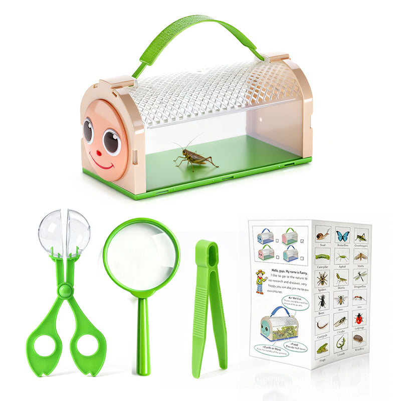 🐞4 Pcs Kids Bug Catcher Set, Includes Cage, Tweezers, Magnifier, Bottle and Bug Clip, Portable Nature Exploration Kit, Educational Outdoor Toy, Science Kit