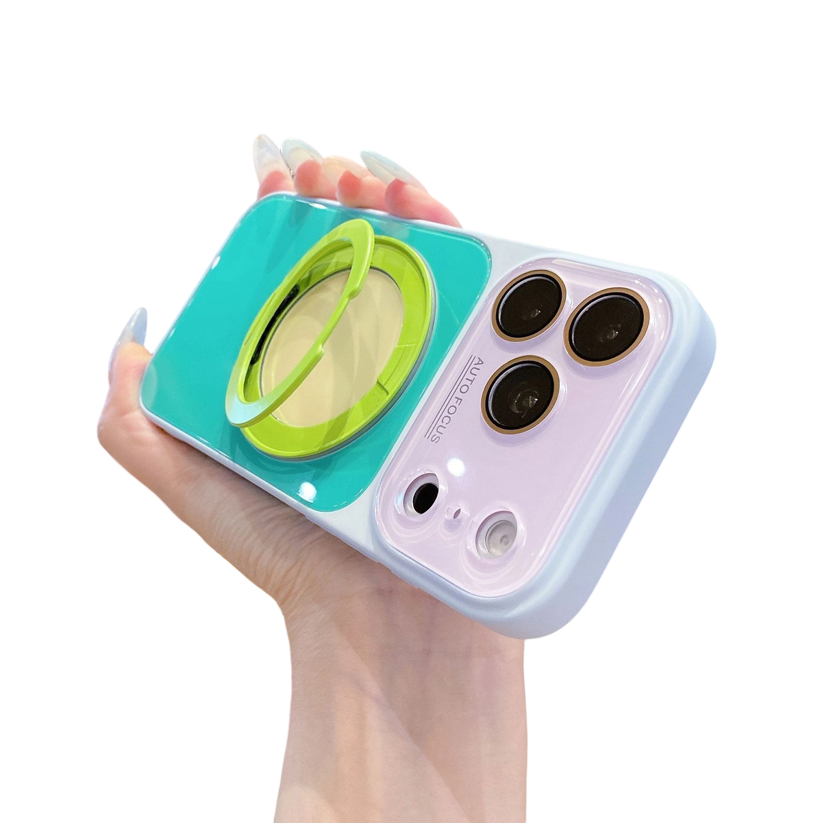 📢📢50% OFF !! ⏰Color Block 360° Rotating Ring Stand Phone Case