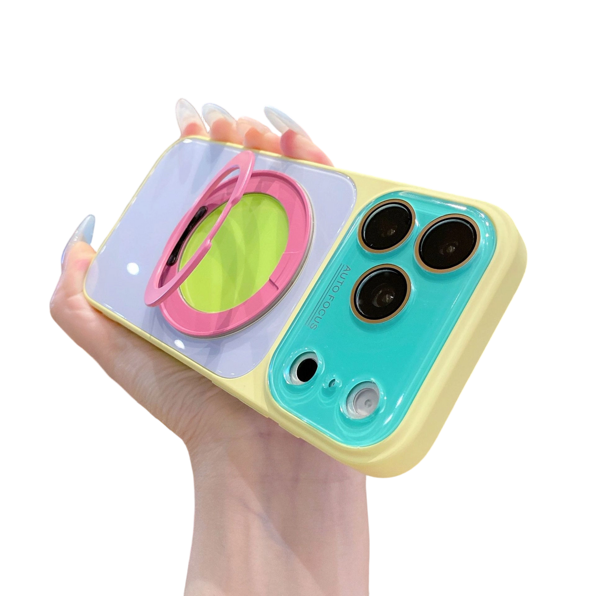 📢📢50% OFF !! ⏰Color Block 360° Rotating Ring Stand Phone Case