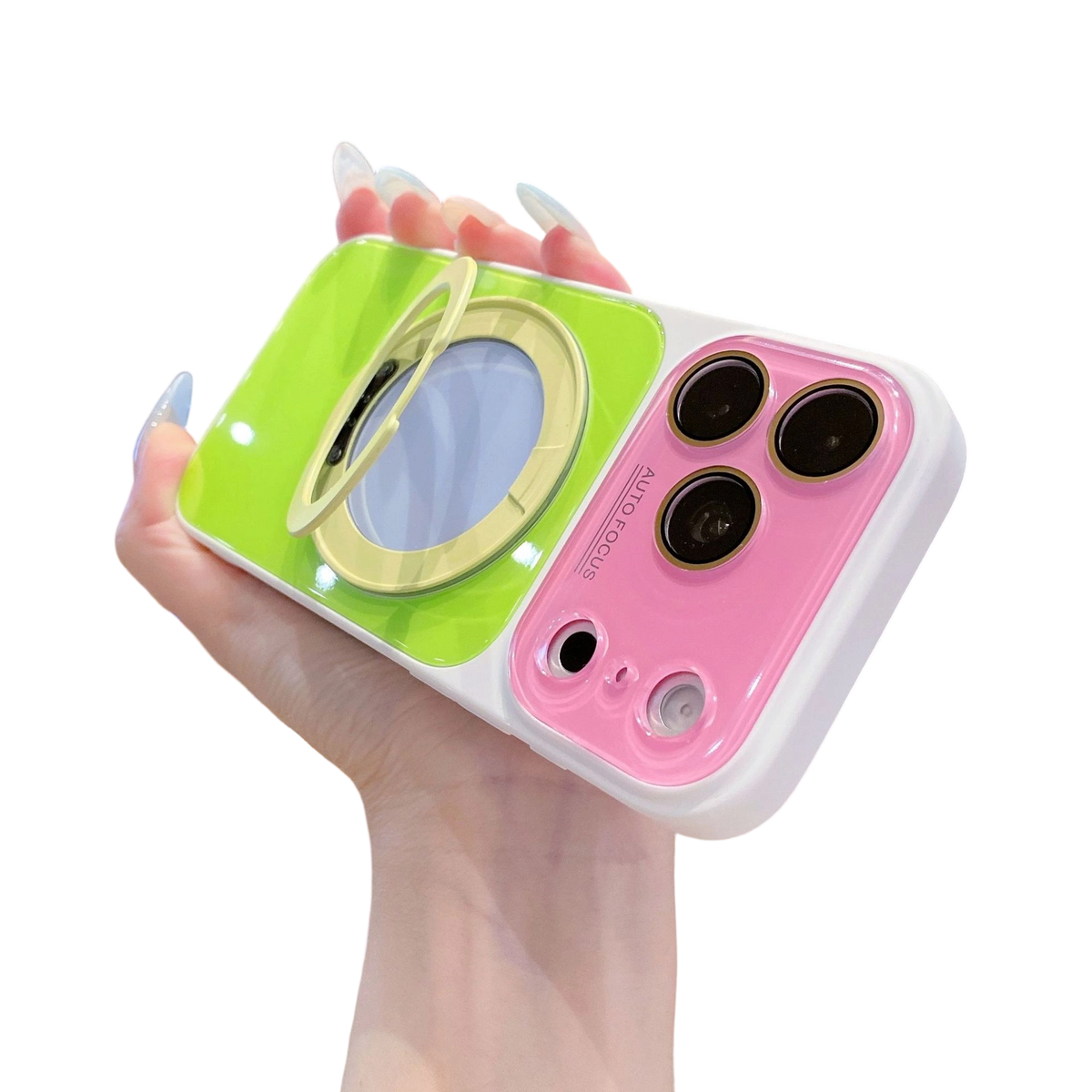 📢📢50% OFF !! ⏰Color Block 360° Rotating Ring Stand Phone Case
