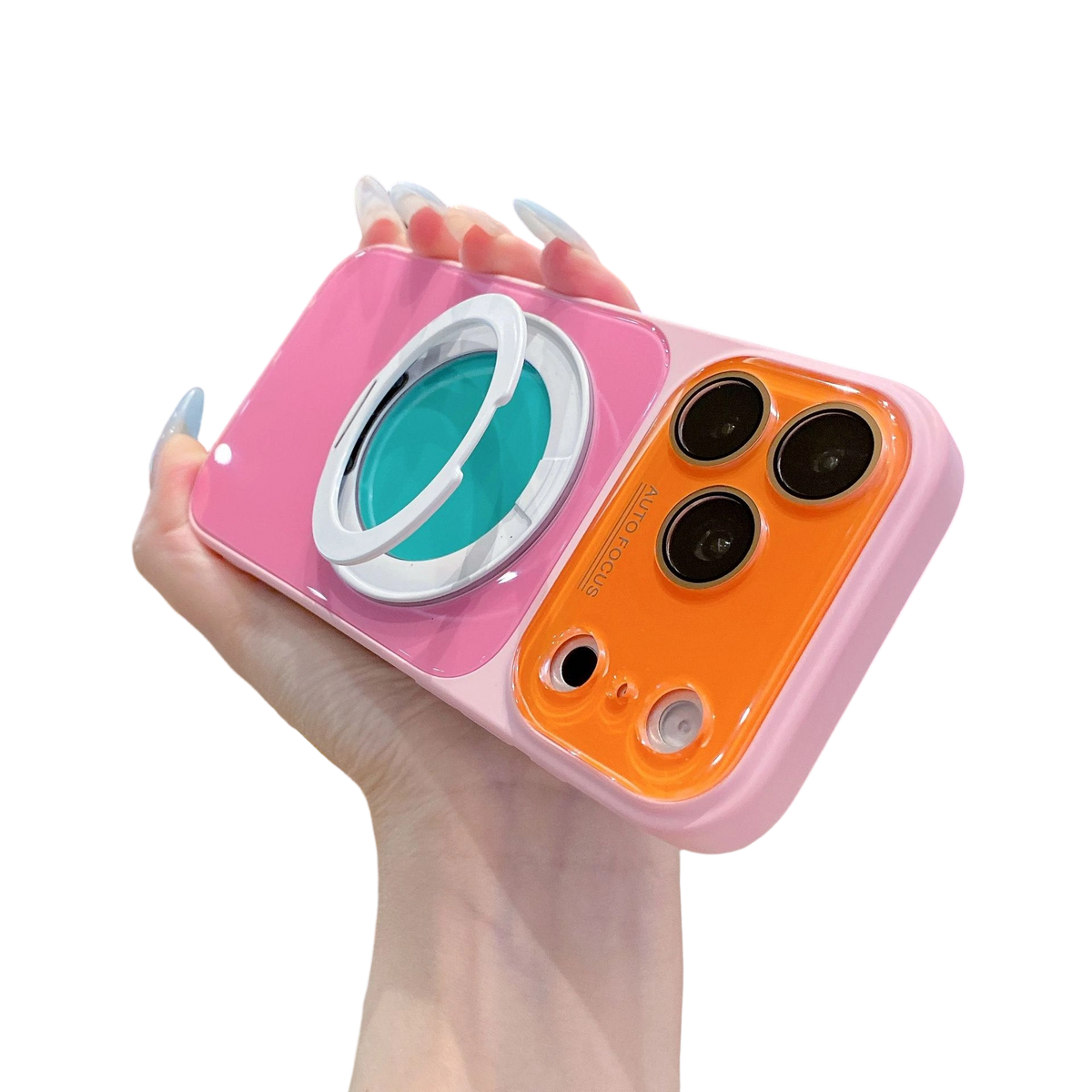 📢📢50% OFF !! ⏰Color Block 360° Rotating Ring Stand Phone Case