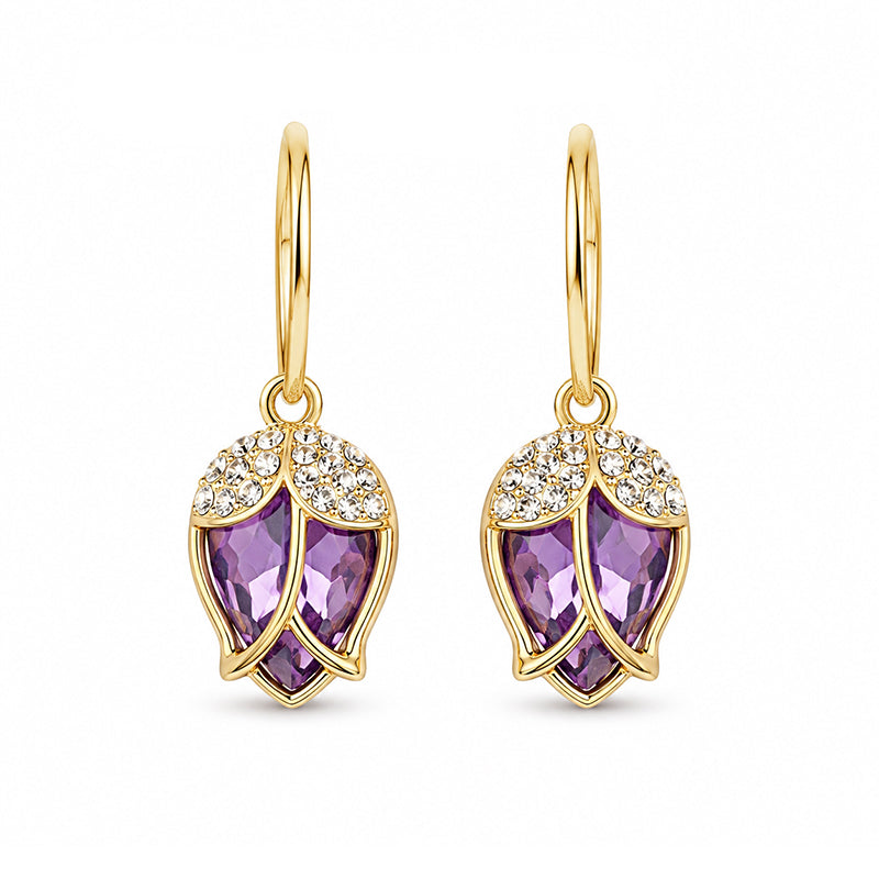 📢📢50% OFF !! ⏰Elegant Rosebud C-Shaped Hoop Earrings