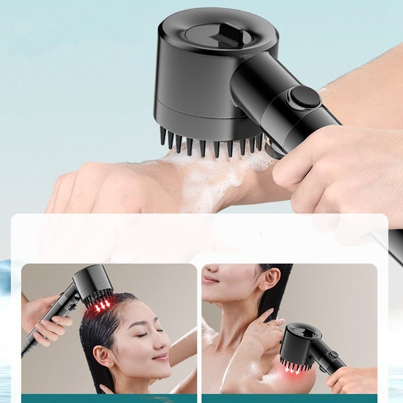 High Pressure Filtered Shower Head with Massage Brush