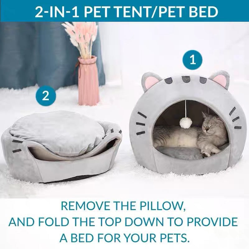 🐱2-In-1 Pet Tent & Pet Bed
