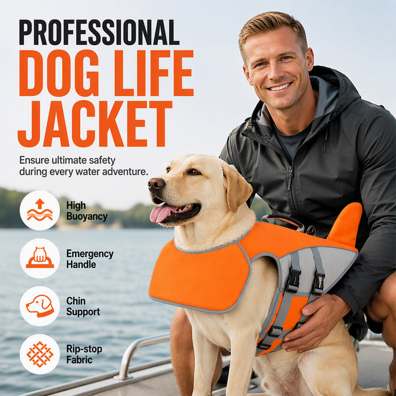 🐕🦺 Dog Life Jacket with Removable Front Float – 50% OFF! Bright safety colors, adjustable straps, buoyant – keeps your dog safe in water. 🛡️💦