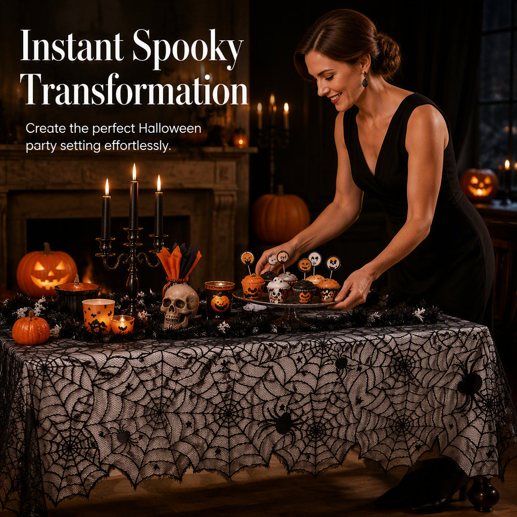 🎃LIMITED-TIME 50% OFF! ⏰Spooky Halloween Patterns Tablecloth and Placemats Set