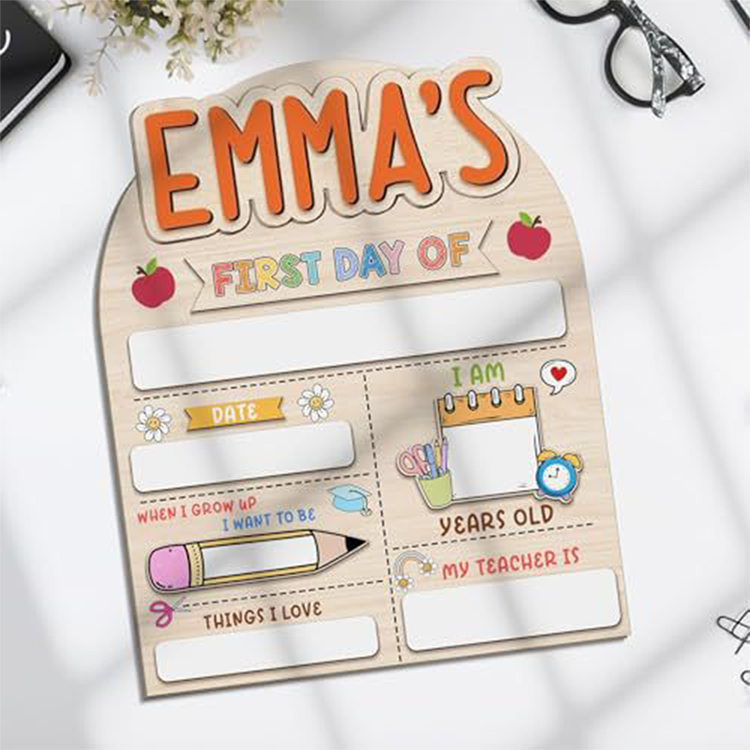 Wooden First Day of School Sign