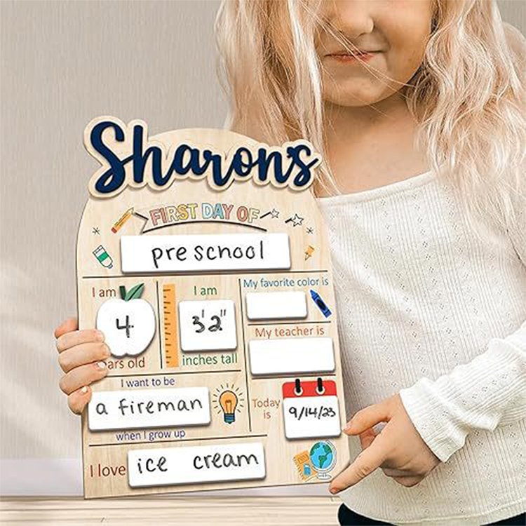 Wooden First Day of School Sign
