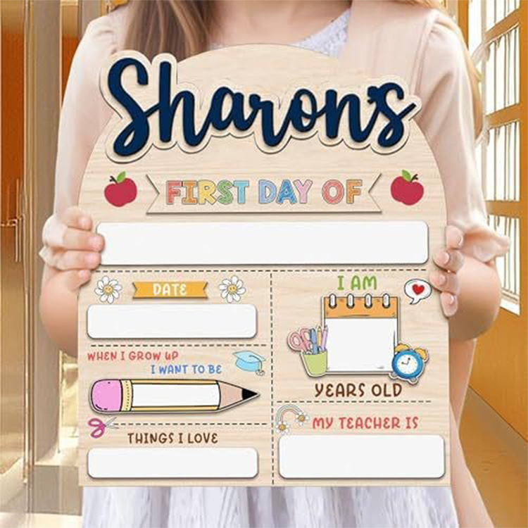 Wooden First Day of School Sign