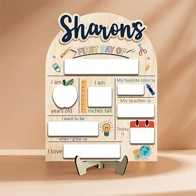Wooden First Day of School Sign