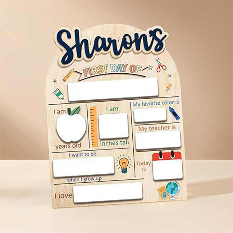 Wooden First Day of School Sign