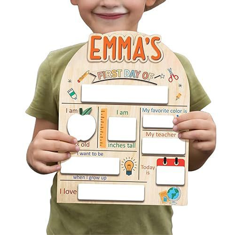 Wooden First Day of School Sign