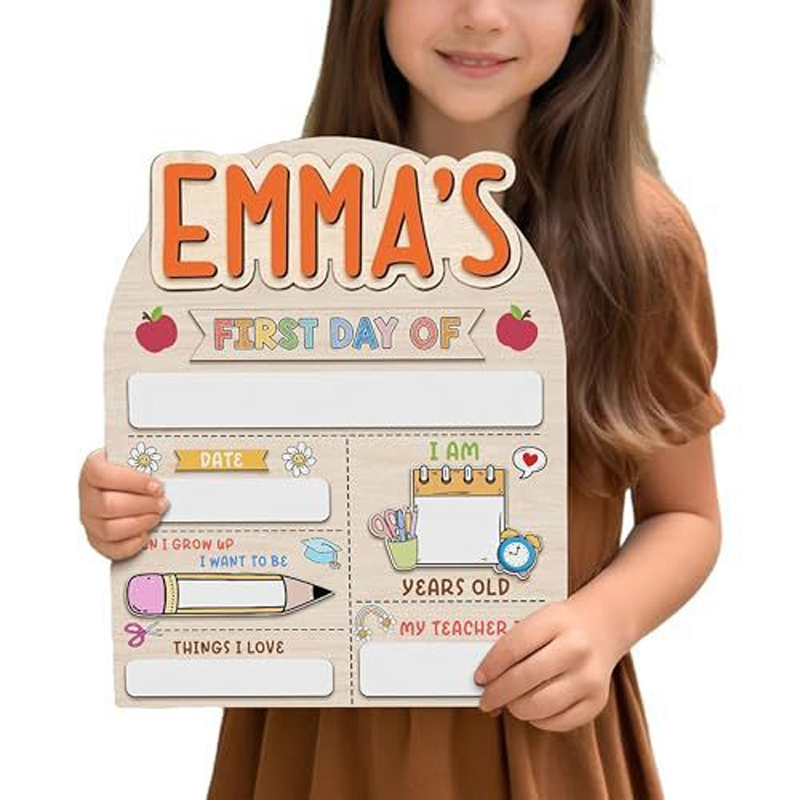 Wooden First Day of School Sign