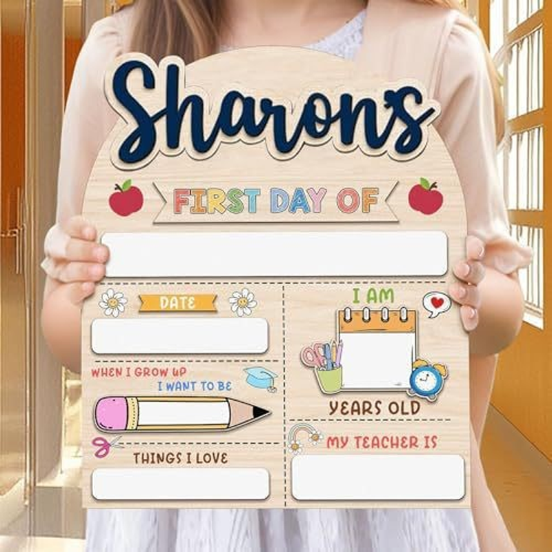 Wooden First Day of School Sign