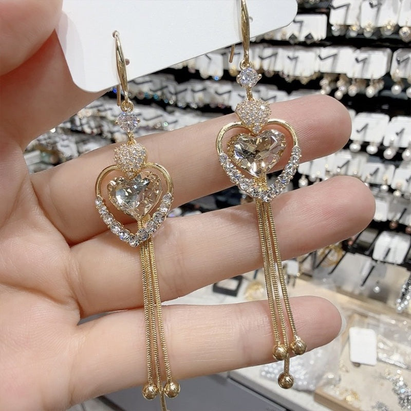📢📢50% OFF !! ⏰Statement Heart Tassel Earrings