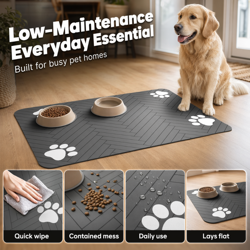 Easy-Clean Pet Feeding Mat