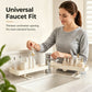 Steel Folding Storage Rack—A storage rack that requires no drilling and can be mounted above a faucet, featuring adjustable brackets for smooth drainage and easy cleaning with a damp cloth