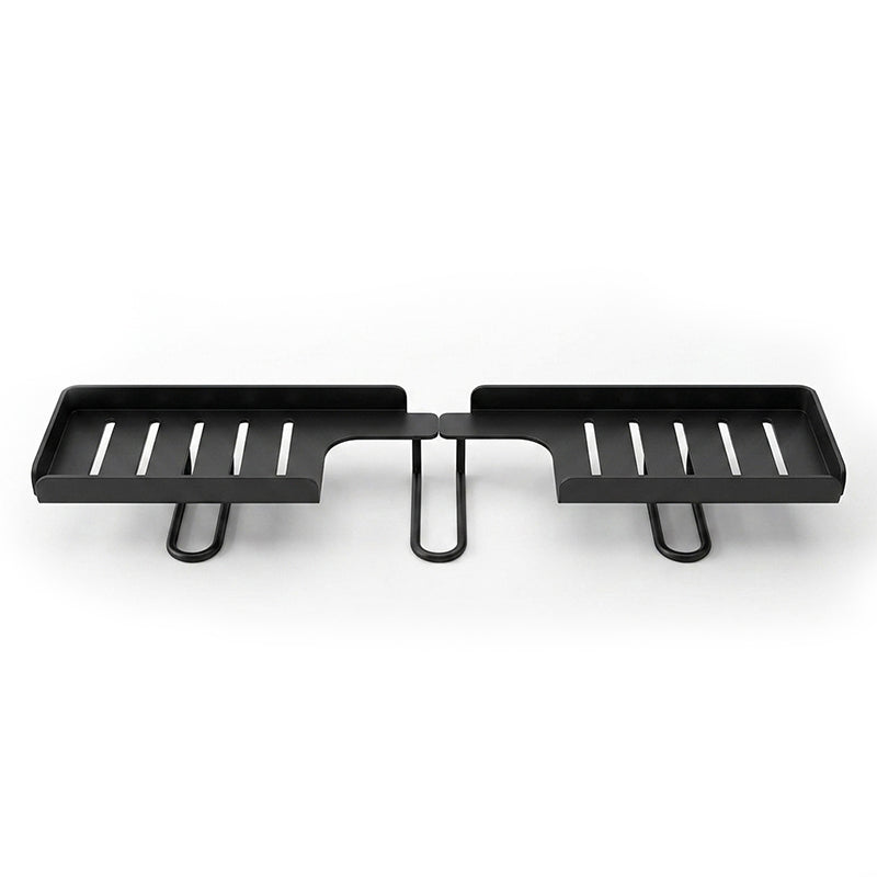 Steel Folding Storage Rack—A storage rack that requires no drilling and can be mounted above a faucet, featuring adjustable brackets for smooth drainage and easy cleaning with a damp cloth