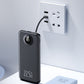 Fast Charging Power Bank with Built-in Cables