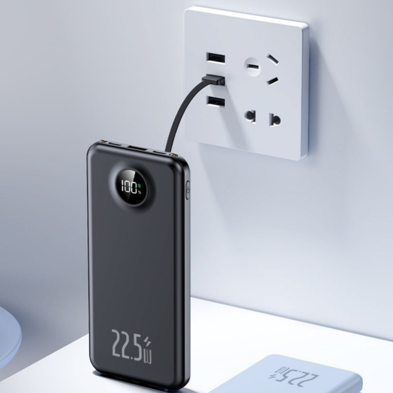 Fast Charging Power Bank with Built-in Cables